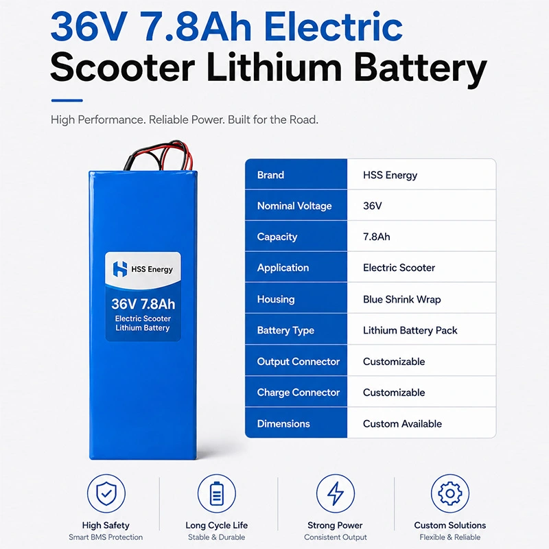 36V 7,8Ah elektrisk skoter litiumbatteri